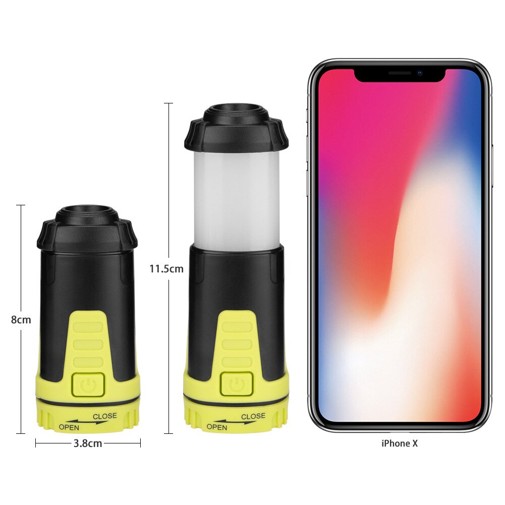 LED Portable Collapsible Camping Light Battery Operated Retractable Camping Lantern 5 Modes Lighting Outdoor Tent Lamp With Hook