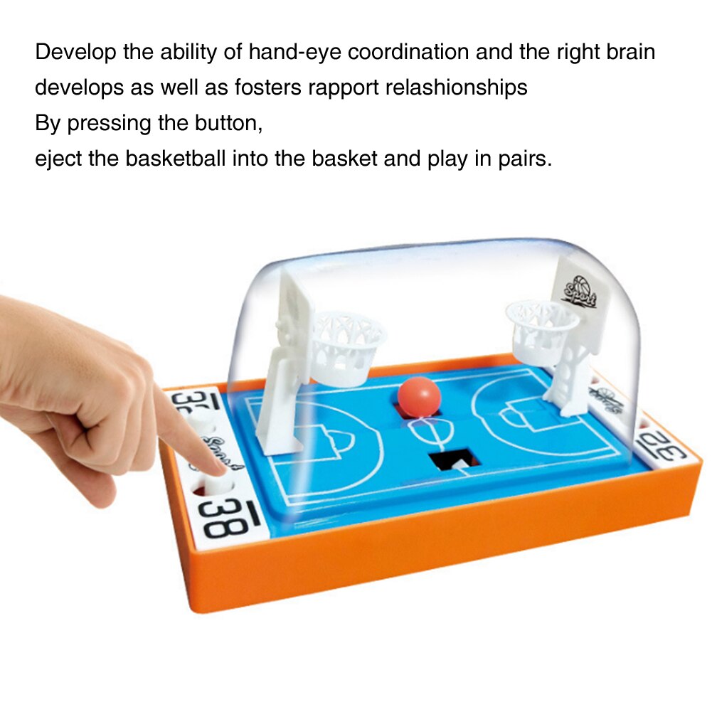 Desktop skyde spil bøjler håndholdt forælder barn finger basketball legetøj mini bærbar 2 spillere interaktiv spille tidlig uddannelse: Blå
