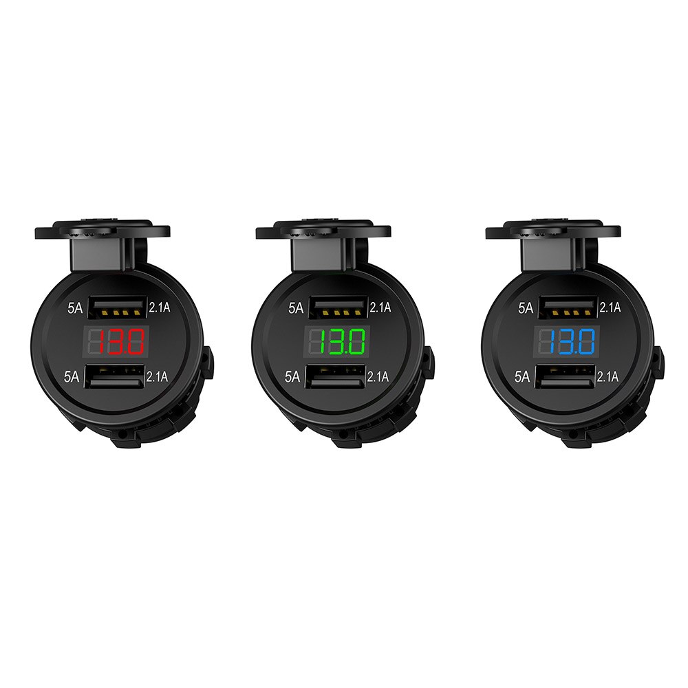 Powstro Auto Ladegerät Wasserdicht Dual USB Ports Sitz Auto Ladegerät Mit Led-anzeige Telefon Ladegeräte Für Iphone Android Smartphone
