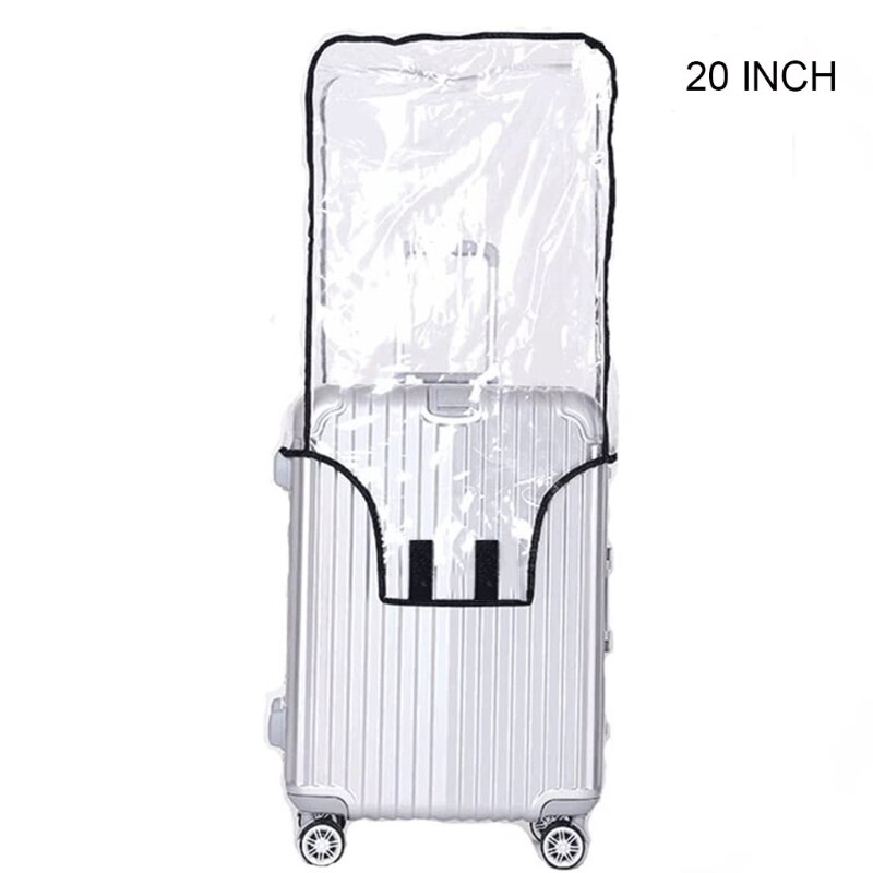 Fuld gennemsigtig bagagebeskyttelsesovertræk tykkere kuffert beskyttelsesafdækning pvc kuffertdæksel rullende bagagedæksel: 20 tommer