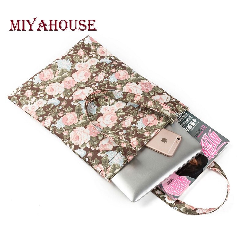 Miyahouse borsa a tracolla da donna di grande capacità con stampa su tela con cerniera borsa da donna borsa a tracolla femminile in cotone floreale di moda