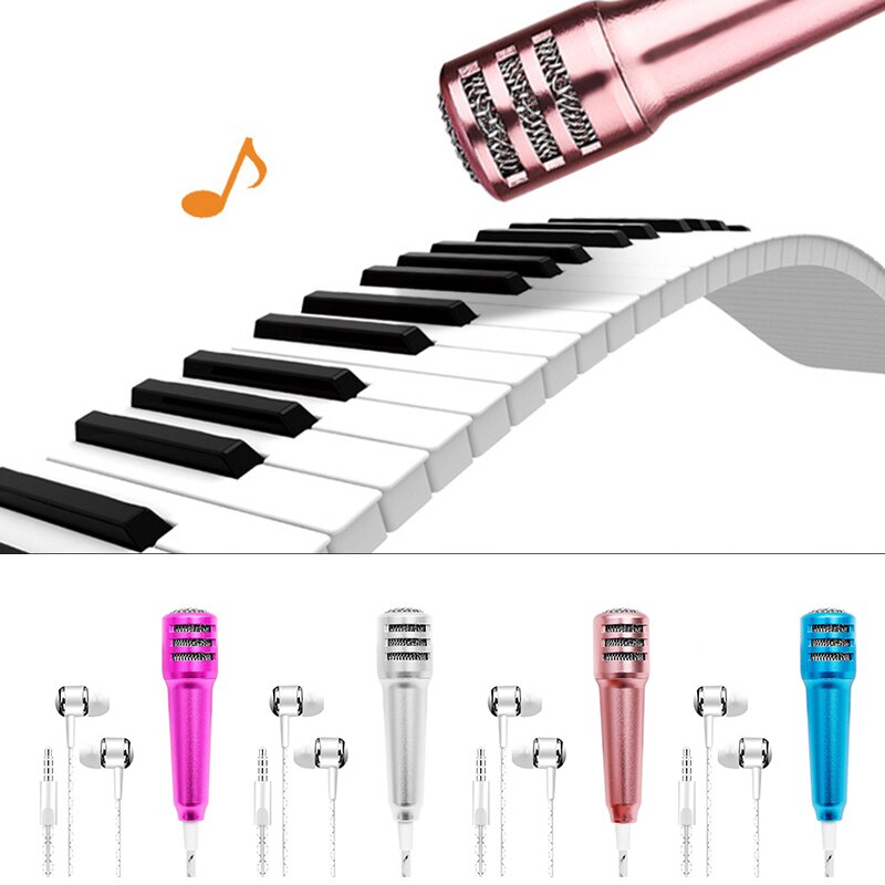 Mini K Song Recording Mic Microphone with Earphones for Phone Computer UY8