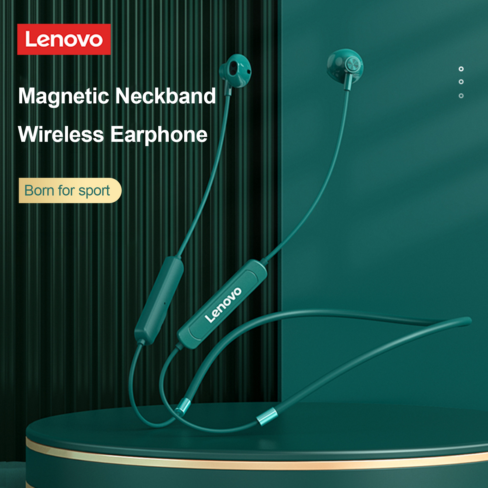 Lenovo SH1 Draadloze Koptelefoon Bluetooth 5.0 Headset IPX5 Waterdichte 110Mah Magnetische Nekband Oordopjes Sport Koptelefoon Met Mic