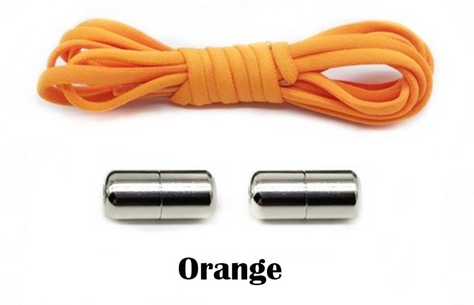 2 stk uden binde snørebånd elastiske snørebånd til børn og voksne sneakers snørebånd hurtige dovne snørebånd 10 farve snørebånd 100cm: Orange