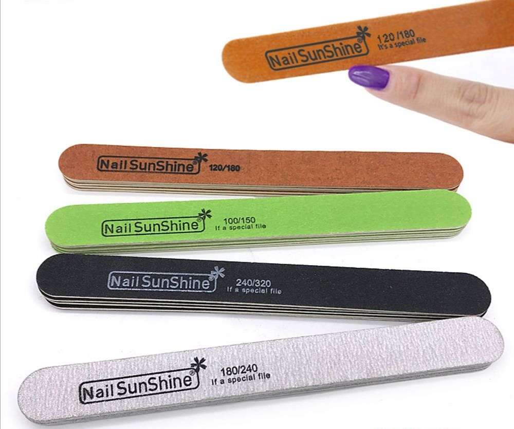 Lime à ongles professionnelle, 1 pièce, papier de verre, forte et épaisse, tampon pour manucure, outils de ponçage, Lime 80/100/150/180/240