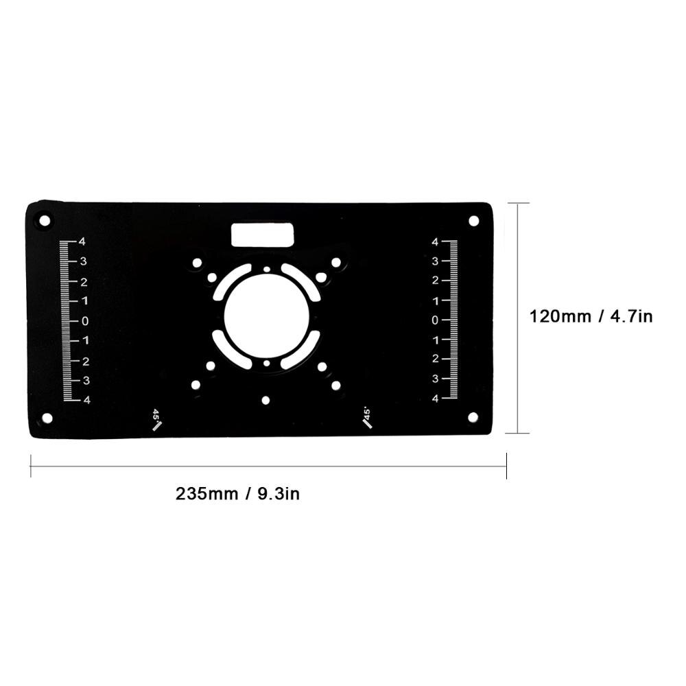 Router Table Insert Plate Woodworking Benches Aluminium Wood Router Trimmer Models Engraving Machine W/ 4 Rings Tools Router Jig
