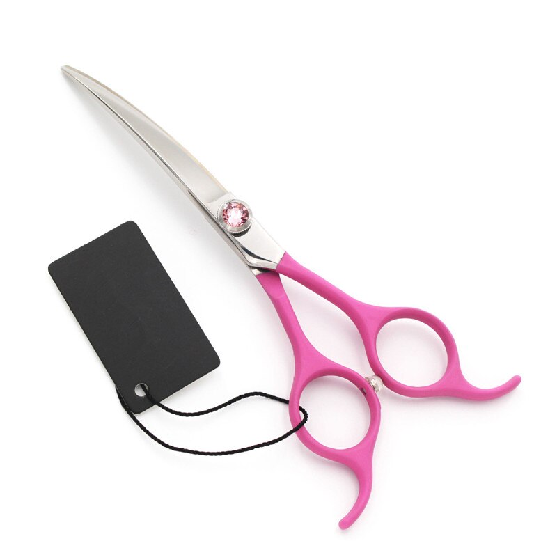 6.5 " rosa gummi kjæledyrsaks nedover buet hundestellsaks hundehårsaks kattefrisør klipper dyr hestesaks