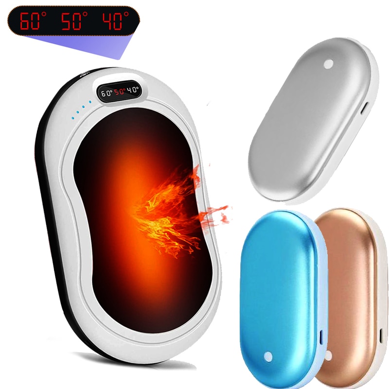 10000mAh 4 In 1 USB Rechargeable Electric Hand Warmer Double-Side 5s Heating Mini 5V Long-Life Pocket Power Bank Hand Warm