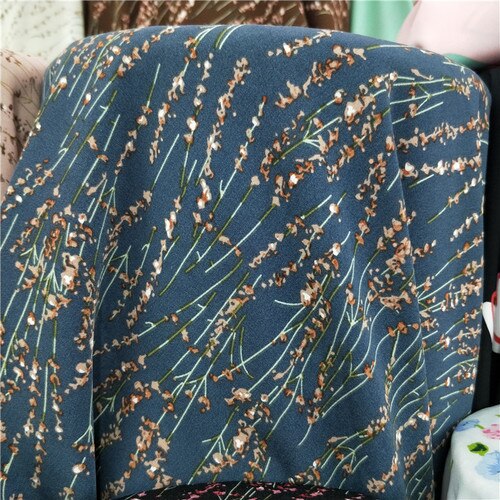 Stof print chiffon blomstret nederdel stof skjorte nederdel kjole kjole drapering stof: Krikand