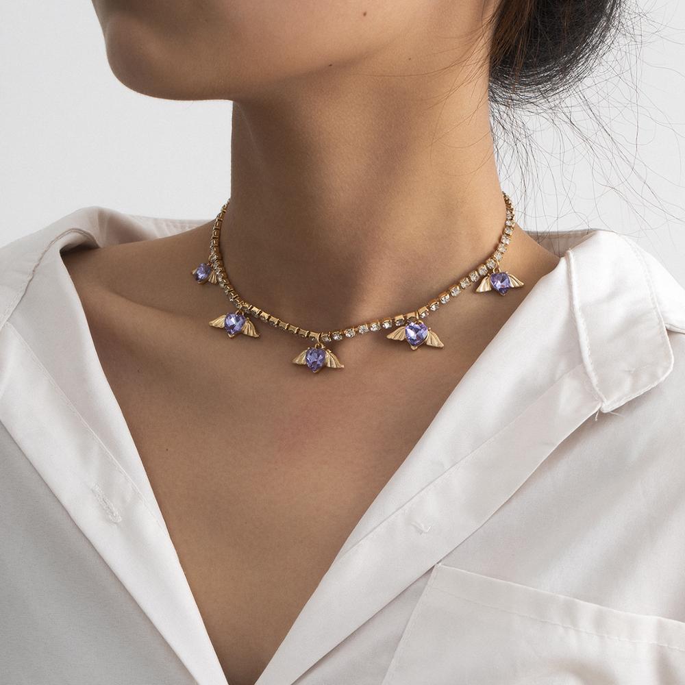 Collier pendentif cerise en cristal pour femmes, collier de Tennis pour femmes et filles, collier ras du cou cubain, bijoux hip hop, idée