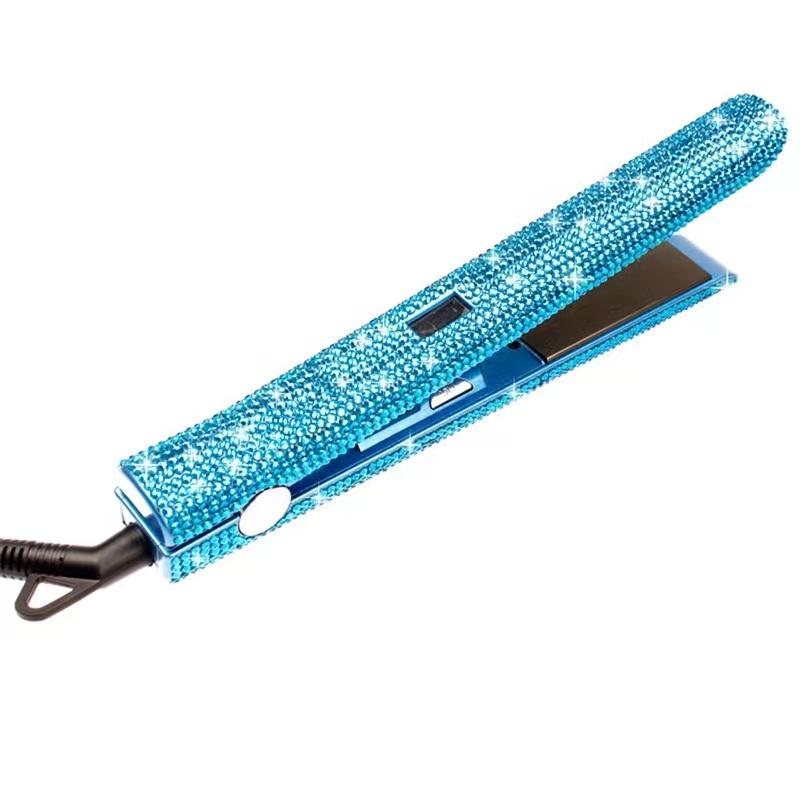 Plattång och locktång i titan plattjärn strass plattjärn plancha y rizador en uno plancha pelo dual voltage: Himmelsblå / Oss