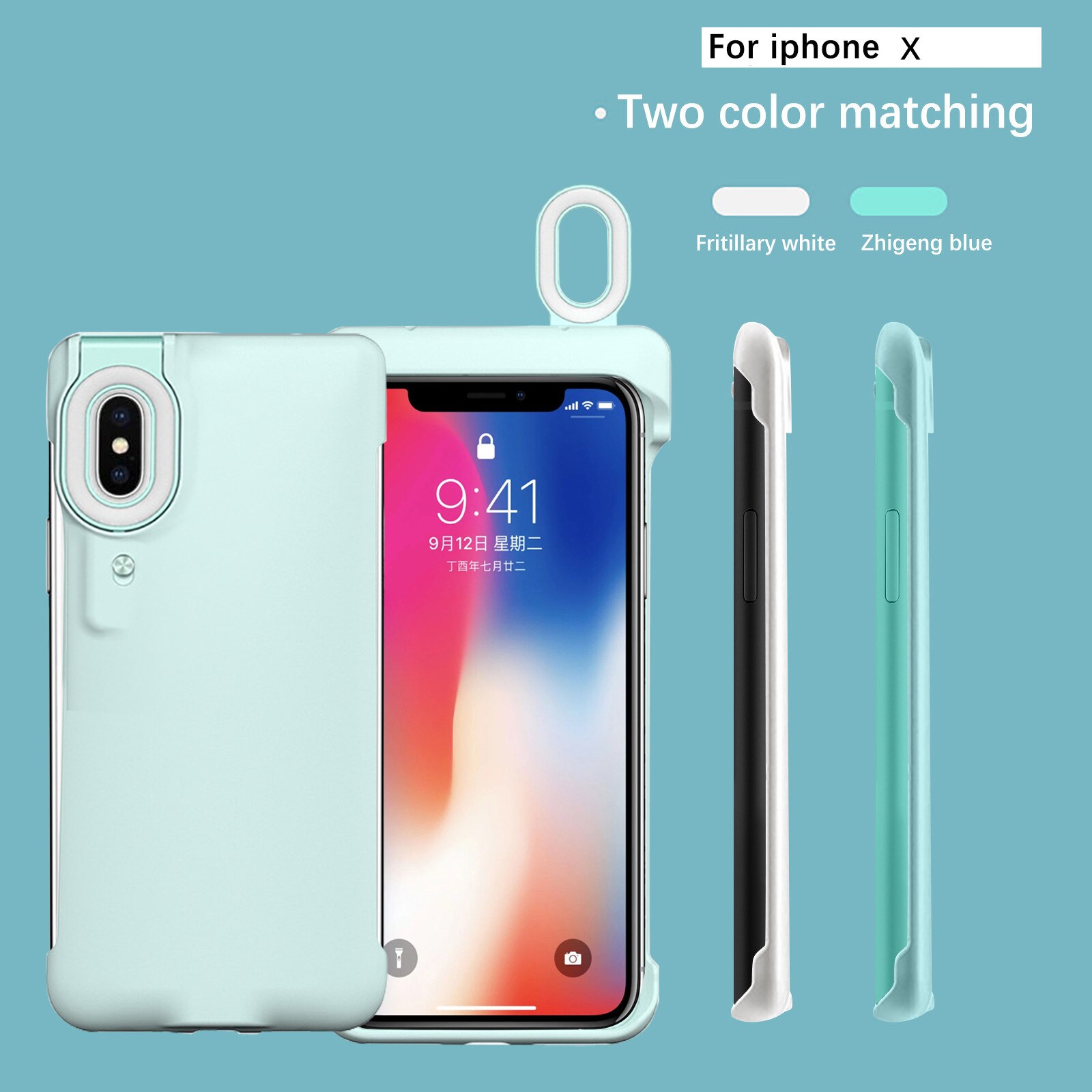 Funda para teléfono móvil Apple Iphone X de 5,8 pulgadas, luz de relleno para Vlog, luz LED circular con anillo de luz para Selfie