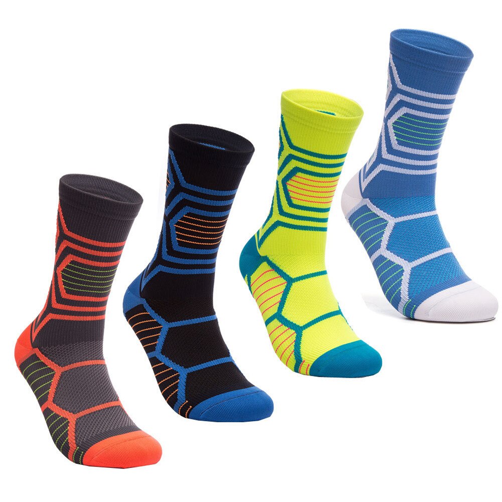 Outdoor Fietsen Sokken Elastische Anti-Slip Slijtvaste Schokabsorptie Teen Beschermende Training Compressie Sport Sokken
