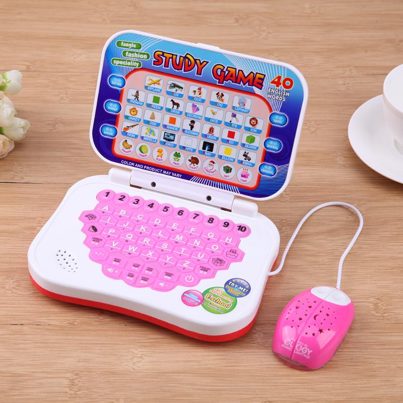 1 sæt tosproget læremaskine børn kid bærbar computer legetøj alfabet udtale læringslegetøj til børn farve tilfældigt