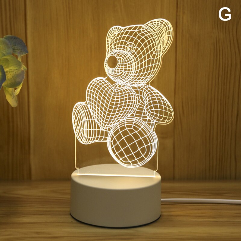 Acrylic 3D Night Light Elk Love Pattern Night Light LED Romantic Light: G