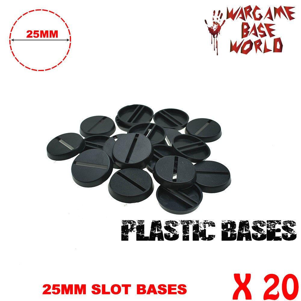 20 STKS 25mm Ronde bases voor Gaming Miniaturen plastic slot bases