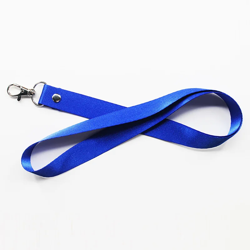 1Pcs Thicken Pure Color Lanyards Safety Hanging Neck Strap Lanyard For Mobile Phone ID Name Badge Holder Keys Metal Ring: Silver / Gray