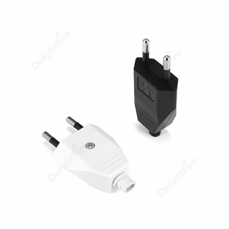 Prise électrique ue 2 broches mâle remplacement prise Schuko rechargeable France allemagne adaptateur européen rallonge connecteur prise