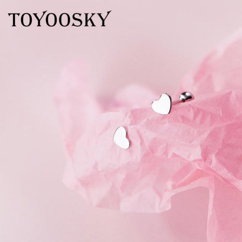 Kleine Hart 925 Sterling Zilveren Oorbellen Stud Schroef Kids Baby Oorbellen Zilver 925 Voor Vrouwen Meisjes Mini Minimalistische Sieraden