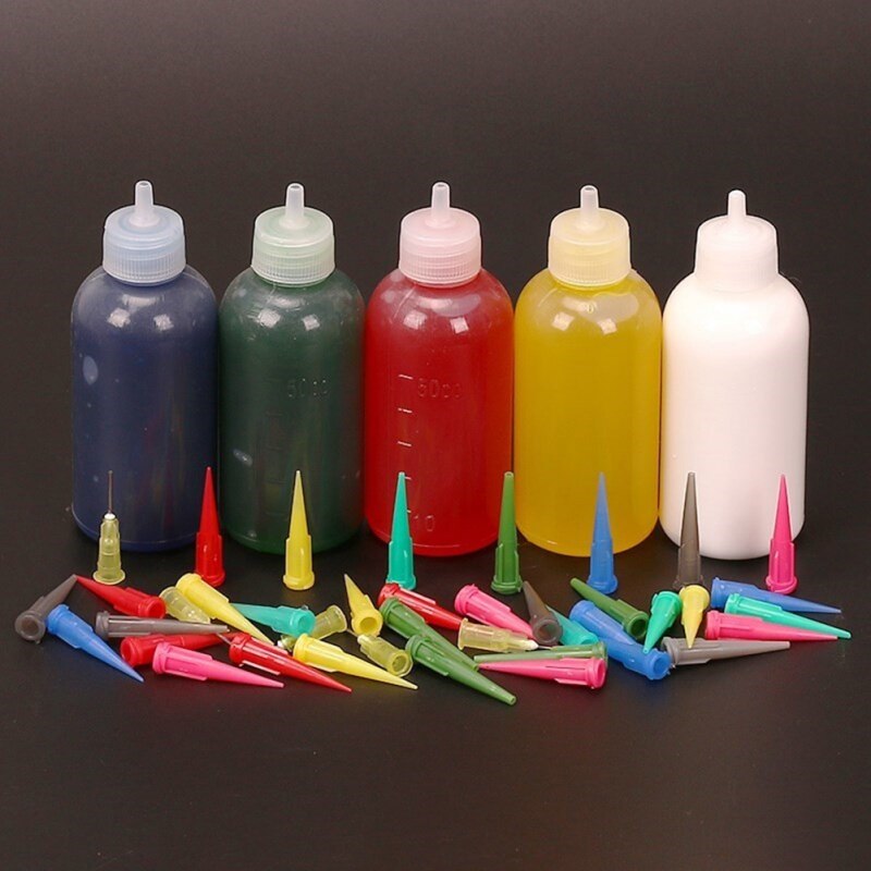 5pcs/Set Jam Painting Squeeze Bottles With 35 Nozzles Cake Decor Family Baking Pastry 50ML Bottle Jam Pot Drawing Tools LL