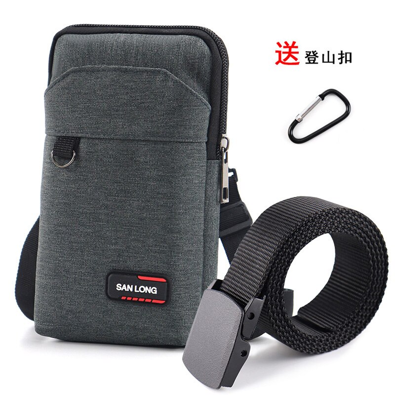 Multi-Functionele Mini Mobiele Telefoon Zakje Mannen Bouwplaats Werk Riem Taille Tas Grote Capaciteit Kleine schoudertas: Dark gray3