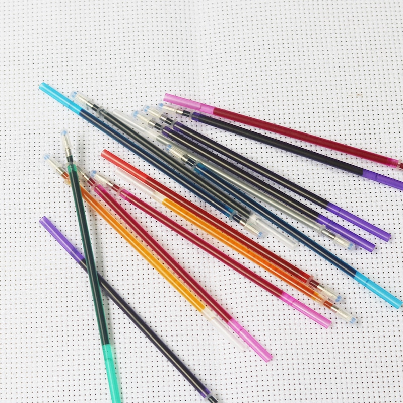 40 stk vandsletbar pen refill vandopløselig stof markør pen til patchwork stof pu læder korssting mærke syværktøj