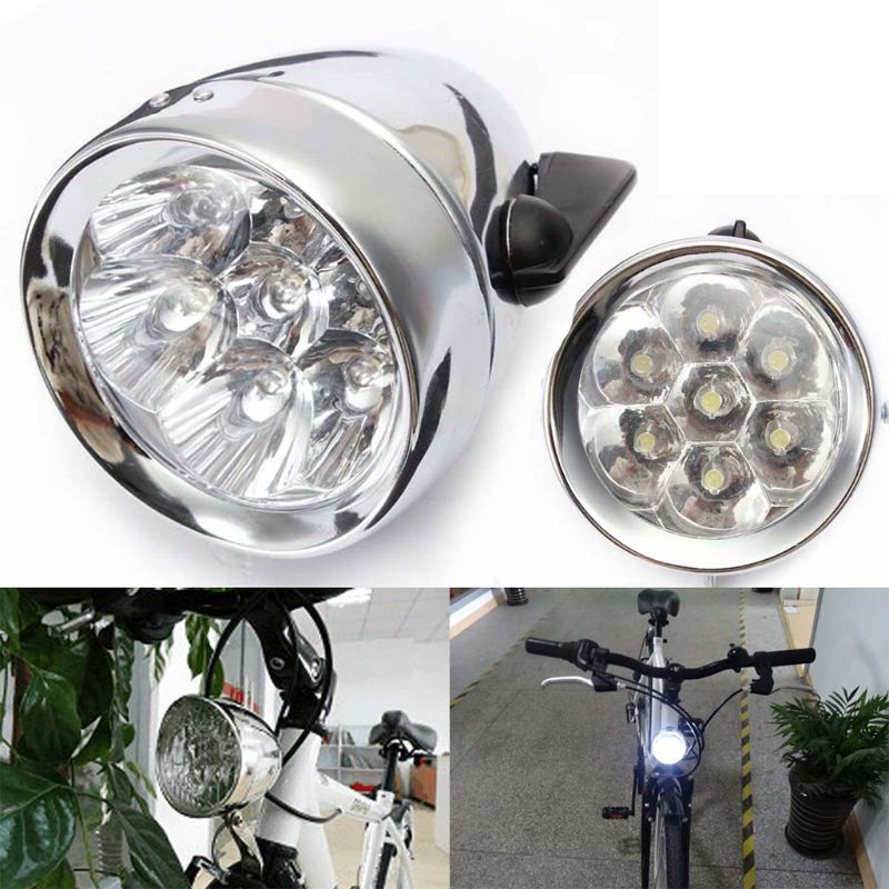 Luz delantera Retro para bicicleta, faro delantero para bicicleta, 7 LED Fixie,