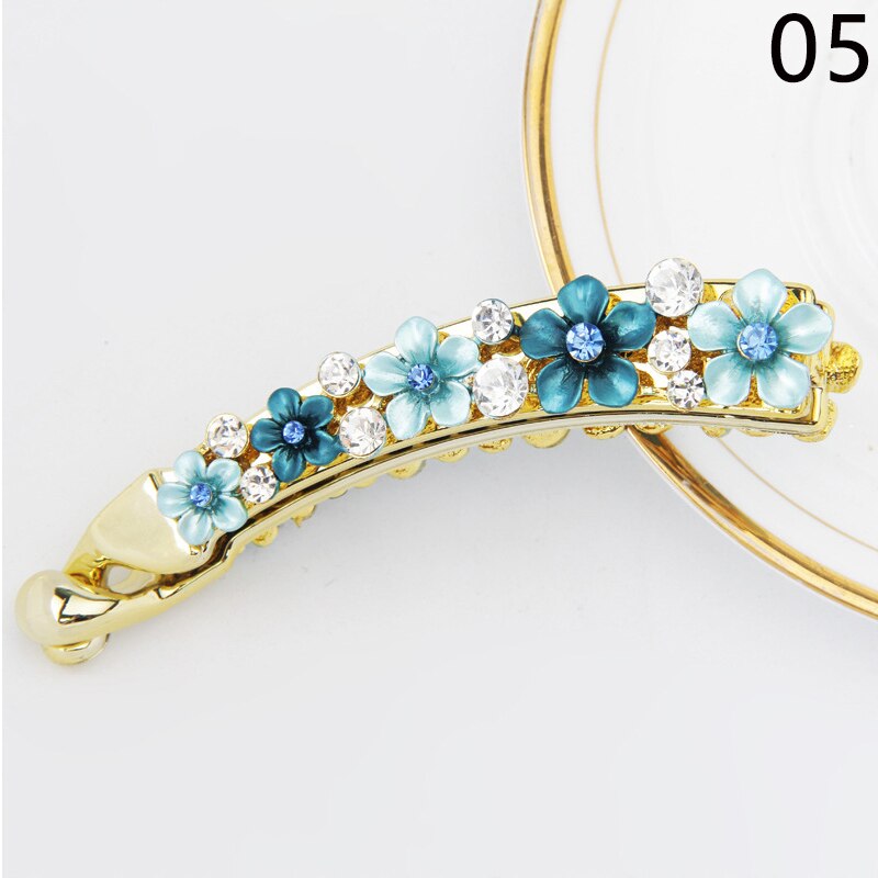 Nowe akcesoria Crystal Barrette Rhinestone spinka do włosów spinka do włosów spinka w kształcie Banana spinki do włosów dla kobiet akcesoria do włosów Hairgrip: 05