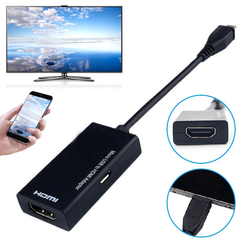Microusb usb a hdtv cable adaptador 5pin móvil Android Teléfono MICRO usb a HDMI HD pantalla de tv cable adaptador mhl s2 2s