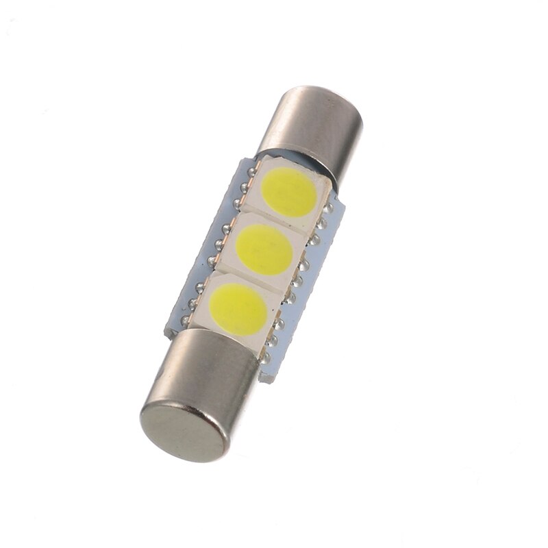 10X Led 5050 3SMD Zekering Vanity Mirror Gloeilamp Voor 6641 TS-14V1CP Auto 29Mmwhite