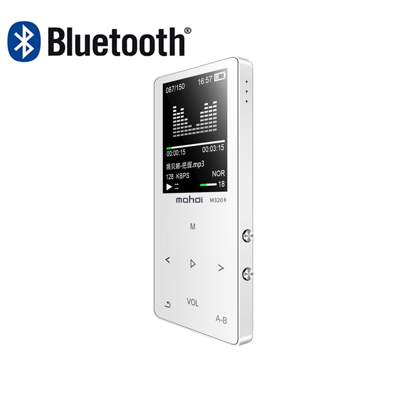 metal bluetooth mp3 player 8gb built-in speaker fm radio e-book voice recorder portable audio sport flac music Video Player: White / 4GB