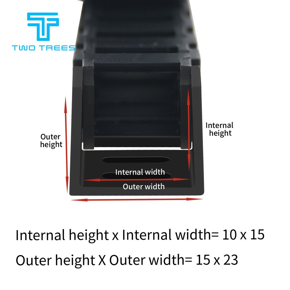 Transmission Chains 10 x 15mm L550mm Cable Drag Chain Wire Carrier with end connectors for CNC Router Machine Tools 10*15mm