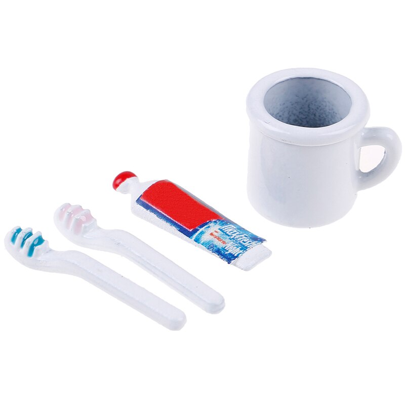 1Set 1:12 Dollhouse Miniature Mini Toothpaste Toothbrush Kitchen Furniture Toy Collectible Miniature Toys: 1