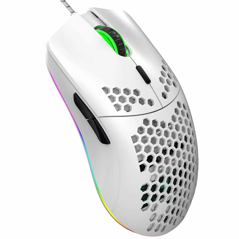 Hxsj  j900 usb langallinen pelihiiri rgb gamer hiirillä 6400 dpi kuusi tasoa säädettävissä dpi hunajakenno hiiri kannettaville kannettava tietokone hiiret