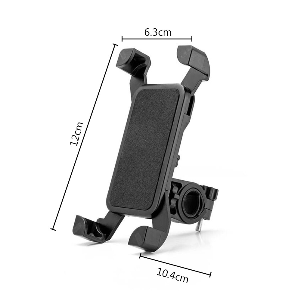 Anti shake 360 rotation justerbar cykel smartphone mount beslag cykel telefonholder cykel styr mobiltelefon holder stativ: Sort