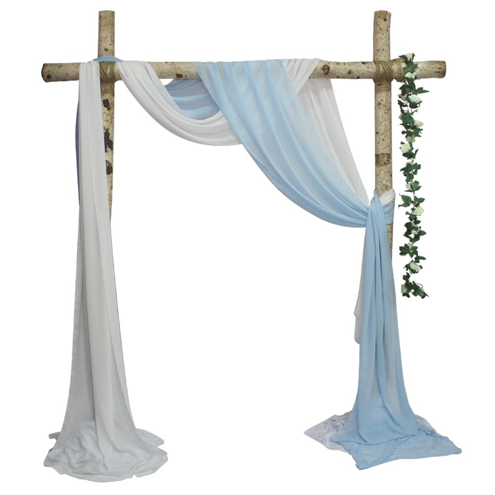 20FT Hochzeit Arch Drapieren Chiffon für Fotografie Chiffon Hochzeit Vorhänge Chiffon Stoff Kulissen Für Wohnzimmer: 2pcs-K