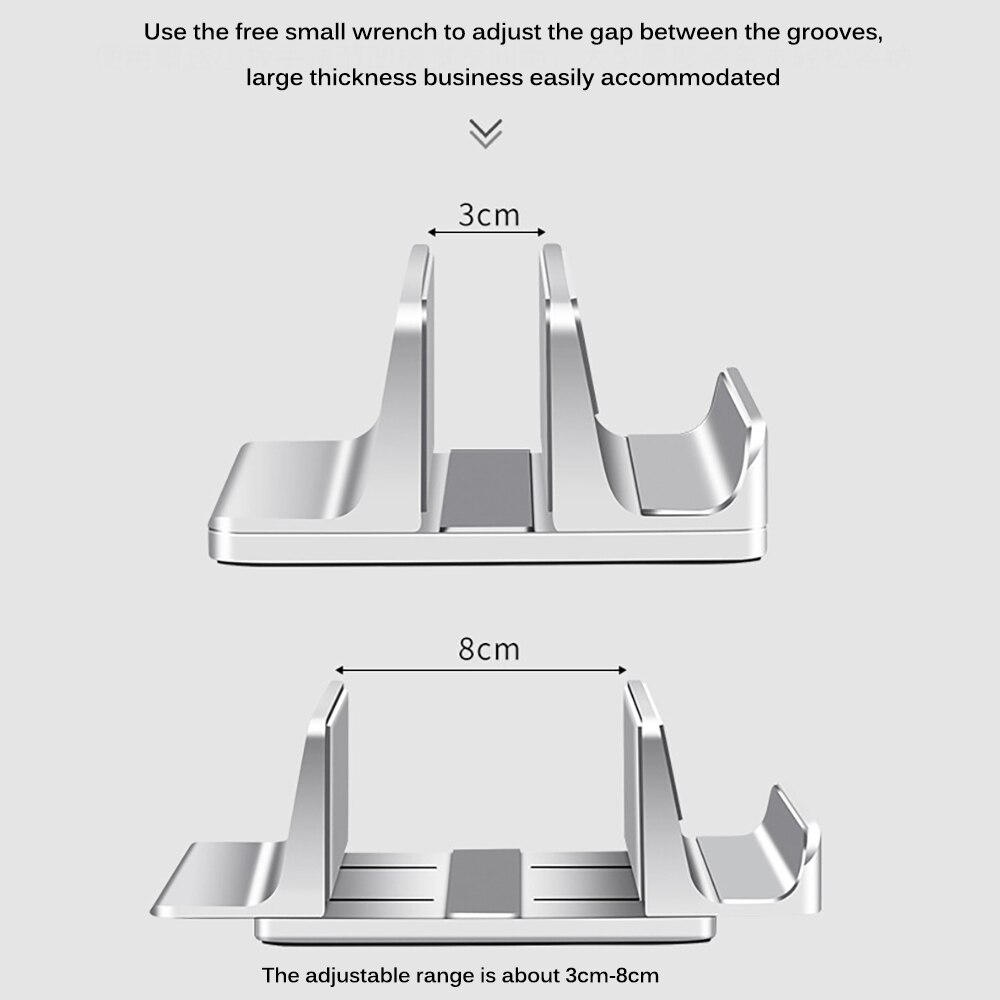 Vertical Laptop Stand For Macbook Air Pro 13 15 Desktop Aluminum Stand With Adjustable Dock Size For Surface Chromebook