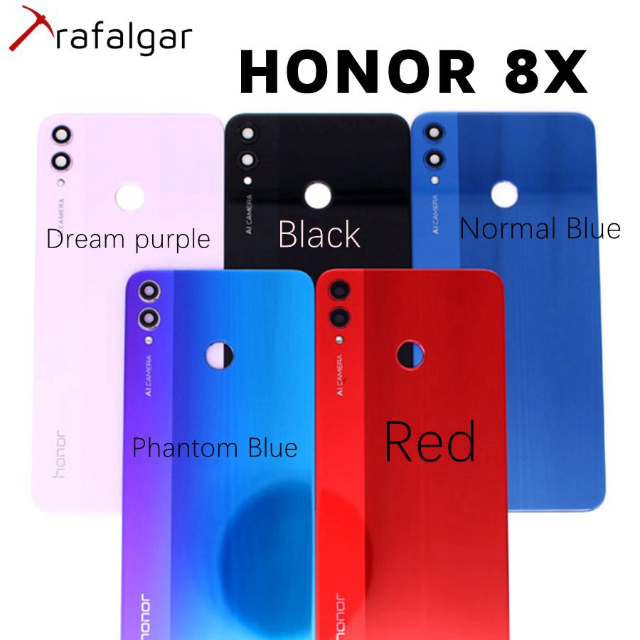 Back Glass Cover For HUAWEI Honor 8X Back Battery Cover Glass Panel Honor View 10 Lite Rear Door Housing Case With Camera Lens