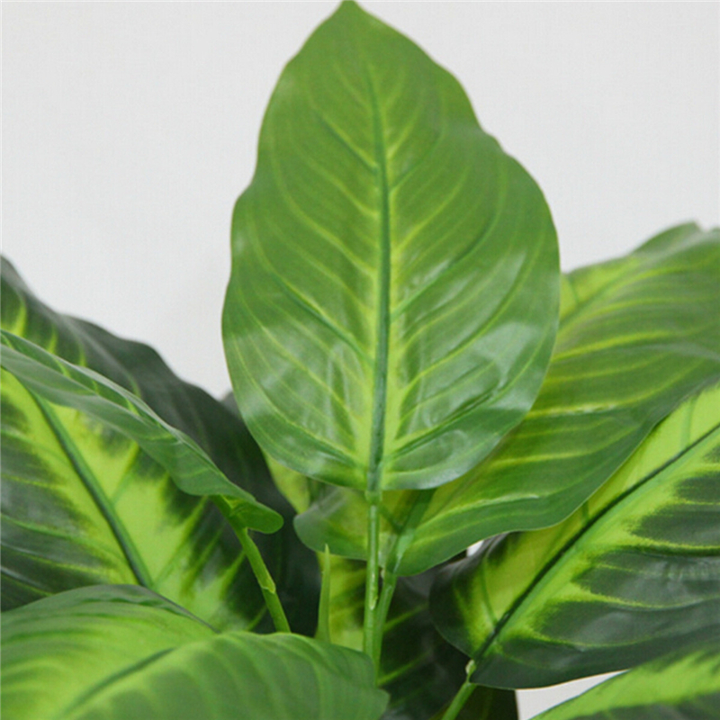 Large 50CM Evergreen Artificial Plant 25 Leaves Lifelike Bush Potted Plants Plastic Green Tree Home Garden Office Decoration