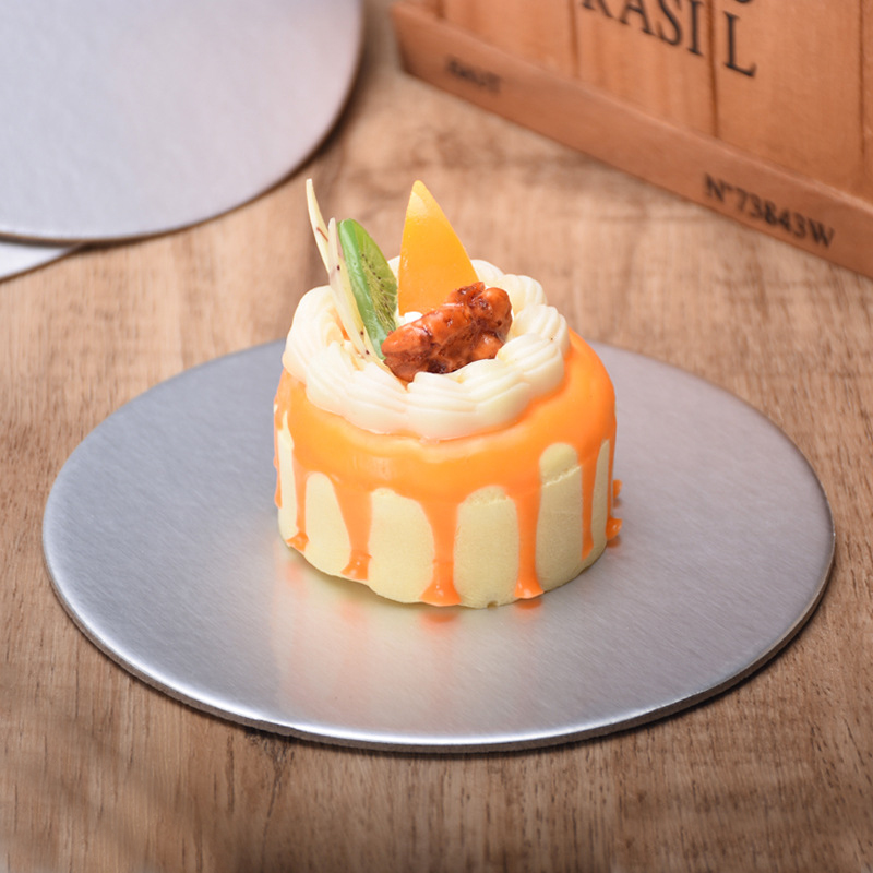 Silvery Coated Round Cake Board Diameter 10-33CM Available Circle Cardboard Base Dessert Tray Mousse Cake Decorating Supplies