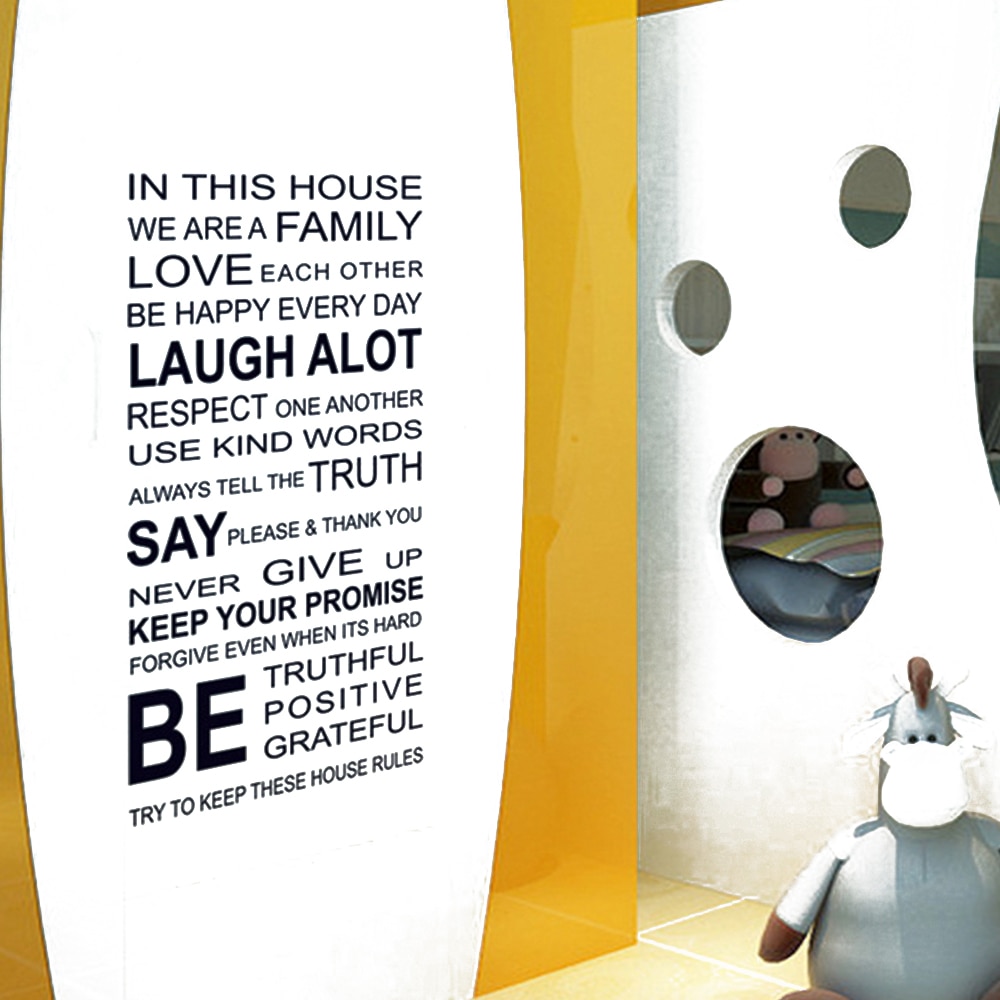 Muurstickers met inspirerende quotes, motiverende familiespreuken, muurstickers met letters, verwijderbare muurstickers voor de slaapkamer en woonkamer.