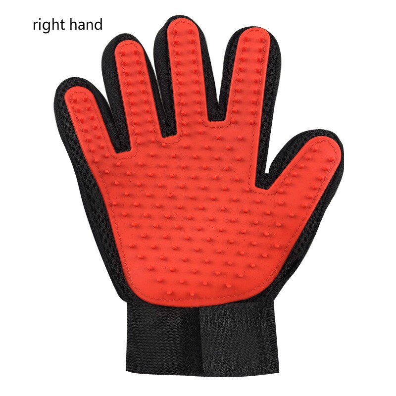 Guante removedor de pelo para gatos, guantes de limpieza para mascotas y perros, cepillo para eliminar el pelo, accesorios para mascotas: right hand red
