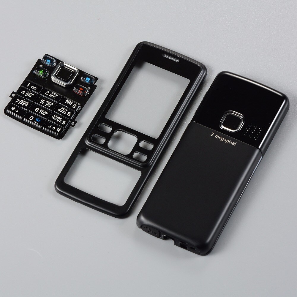 Voor Nokia 6300 Display Cover Midden Frame Behuizing Case + Keyboard Back Deur Engels/Russische Toetsenborden + Gereedschap