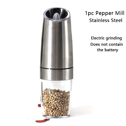 Automatic Salt &amp; Pepper Grinder Gravity Electric Spice Mill Adjustable Spices Grinder With LED Light Kitchen Device Kitchenware: A