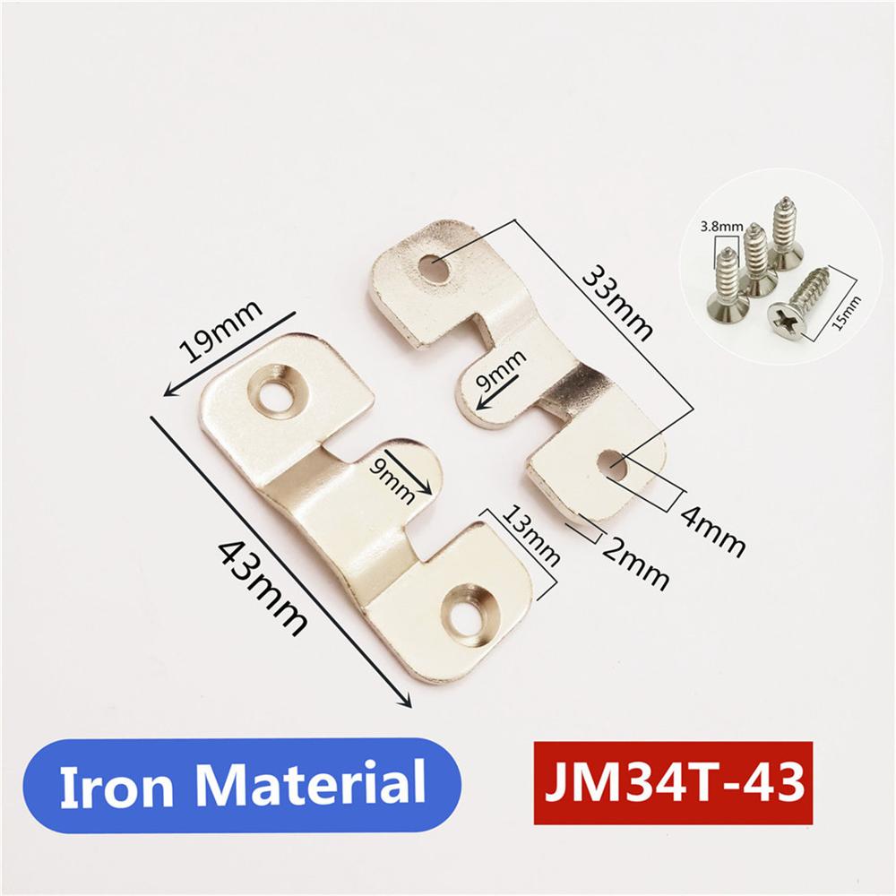 2pcs/lot furniture connecting piece hanging buckle hanging hook stainless steel/Iron brackets mirror frame insert fittings: Iron 43mm With screw