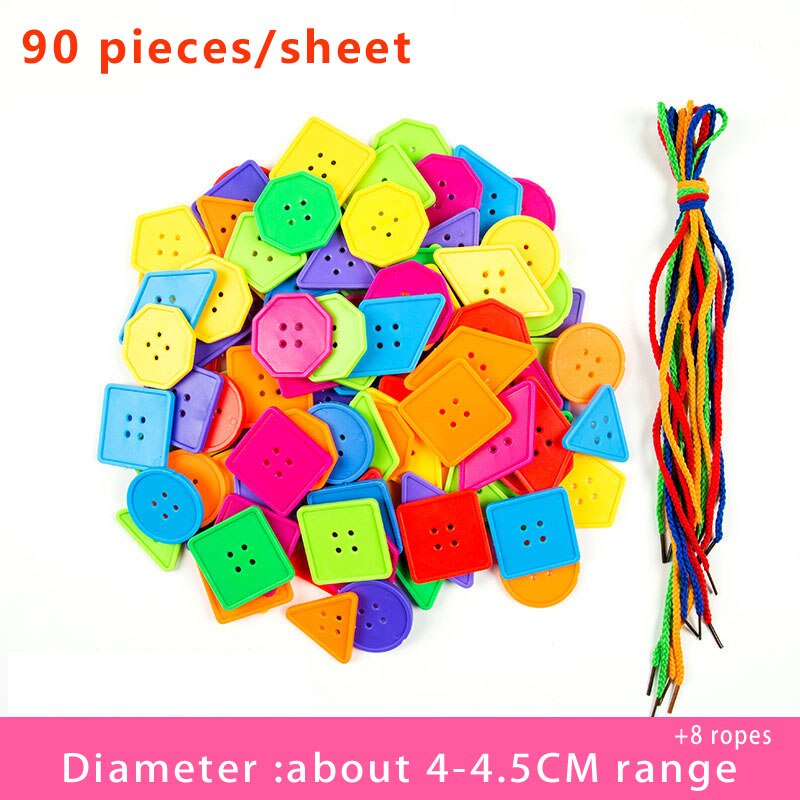 50pcs/set Geometric Figure Plastic Threading Beads Handwork Early Educational Toys Kindergarten Crafts Beads Toys: D