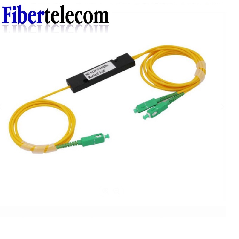 Fiber Optic FBT Splitter SC APC 1*2 1*4 1*8 Connector Box Type Fiber Splitter: black