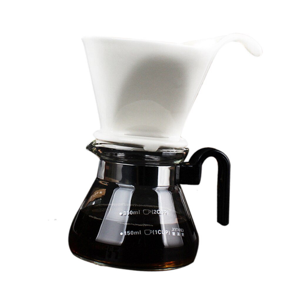 Pour Over Coffee Maker Reusable Glass Filter Coffee Dripper with Coffee Scoop set (400ml / 3-Cup)