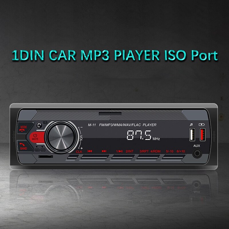 1 DIN Car Stereo Bluetooth Car Music Player AUX In Dash Head Unit FM Radio Digital Media Receiver Auto Interior ISO