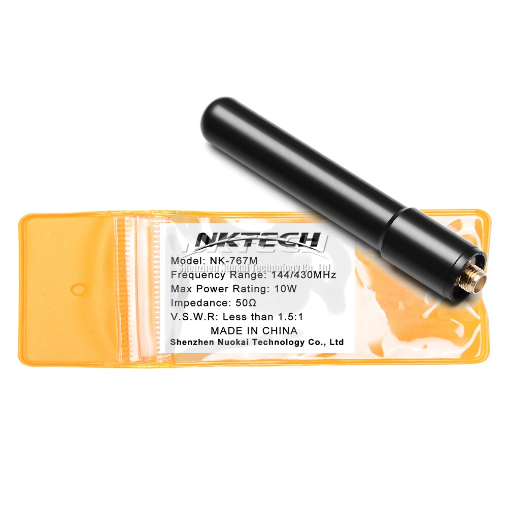 NKTECH – antenne SMA-F double bande 10W pour BaoFeng Pofung UV-5R UV-6R UV-5X GT1 GT-3 GT-3TP GT-5TP UV-B5 UV-82 R760 UV-9R UV-5RB HYT: NK-767M 10W 80mm